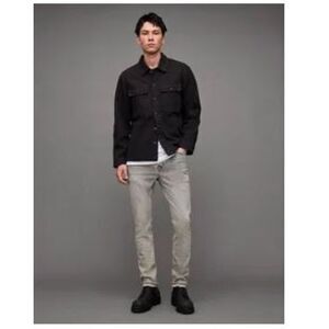 All Saints‎ Men's Cigarette Skinny Fit Stretch Denim Jeans Size 38 x 32 Gray